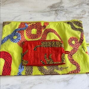 Baggu Vibrant Snake Print Pouch Set